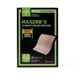 Medline Maxorb II Alginate Dressings, 2" x 2", in Educational Packaging, 100/CS (MSC7322EP)