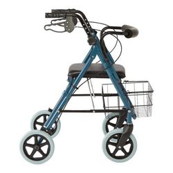 Medline Deluxe Aluminum Rollator, Blue, 1 EA (G07887B)