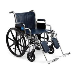 Medline Excel Extra-Wide Wheelchair, 22" Seat, Removable Desk-Length Arms, Elevating Leg Rests, 1 EA (MDS806850)