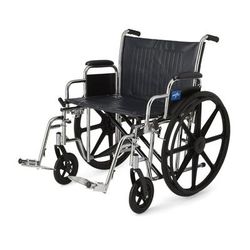 Medline Excel Extra-Wide Wheelchair, 24" Seat, Removable Desk-Length Arms, Swing-Away Footrests, 1 EA (MDS806900)
