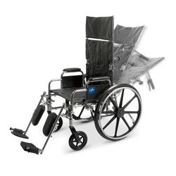 Medline Excel Reclining Wheelchair with Removable Desk-Length Arms and Elevating Leg Rests, 350 lb. Weight Capacity, 22" Width, 1 EA (MDS808650)