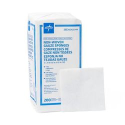 Medline Gauze Nonsterile Nonwoven 4-Ply Sponges, 4" x 4", 2000/CS (NON25444)