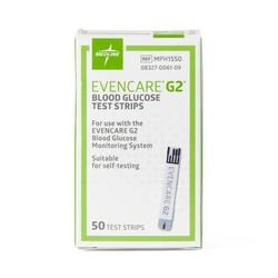 Medline Glucose Test Strips for EvenCare G2 Meters MPH1540, MPH1545, and MPH1540NV, 50/BX (MPH1550Z)
