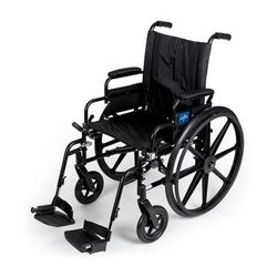 Medline K4 Extra-Wide Lightweight Wheelchair with Swing-Back Desk-Length Arms and Swing-Away Footrests, 22" Width, 1 EA (MDS806570)