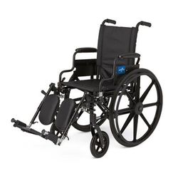 Medline K4 Lightweight Wheelchair with Swing-Back Desk-Length Arms and Elevating Leg Rests, 300 lb. Capacity, 16" Width, 1 EA (MDS806550N)