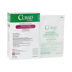 Curad Non-Adherent Oil Emulsion Dressing, Sterile, 3" x 3", 600/CS (CUR250330)