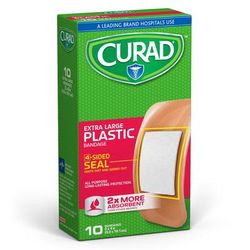 Curad Plastic Adhesive Patch, 2" x 4", 10 Bandages/Box, 24/CS (CUR47437RB)