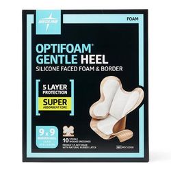Medline Optifoam Gentle Silicone-Faced Foam and Border Heel Dressing, 1 EA (MSC1200BH)