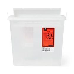 Medline Patient Room Sharps Container with Counter-Balance Lid, Clear, 5 qt., 1 EA (MDS705154H)