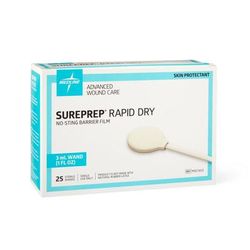 Medline SurePrep Rapid-Dry No-Sting Barrier Film, 3 mL Wand, 25/BX (MSC1613Z)