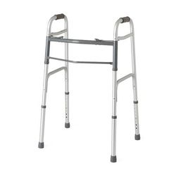 Medline Two-Button Adult Walker, Folding, 1" Adjustable, 1 EA (MDS864104H)