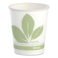 SOLO Bare Eco-Forward Paper Cold Cups, 5 oz, Green/White, 100/Sleeve, 30 Sleeves/Carton (SCCR53BBJD110CT)