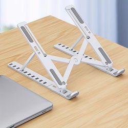 TEMU Adjustable Laptop Stand | Portable & Foldable Cooling Base | Multi-angle & Height Adjustment | Durable Abs Plastic | Universal With All Notebooks | Ideal For Desk Us