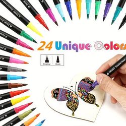 TEMU 120/72/24 Color Watercolor Pen Set, Ideal For Artists And Beginners, Soft Pen Tip, Smooth Blending, Create Professional Quality Artwork. Great For Painting, Sketching And Diy Projects!