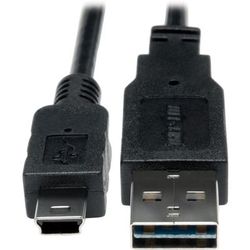 Eaton Tripp Lite Series Universal Reversible Usb 2.0 Cable (Reversible A To 5Pin Mini B M/m), 6-In. (15.24 Cm) - Usb Cable - Mini-Usb Type B (M) To Usb (M) - Usb 2.0 - 5.9 In