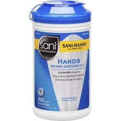 Sani-Hands Instant Hand Sanitizing Wipes - 7.50" X 5.50" - Dye-Free, Fragrance-Free, Alcohol Based, Eco-Friendly - For Hand, Hospital, Office
