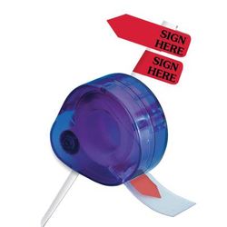 Redi-Tag Preprinted Signature Flags In Dispenser, Sign Here, Red