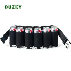 Beer Belt Holster, Beer Soda Bottle Holder Belts, Drink Can Holder, Adjustable Waist Pack Bag, Holds 6 Cans, Perfect for Parties