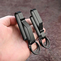 Stainless Keys Clip Waist Hanging Keyring Holder Belt Outdoor Keychain Buckle Anti-Lost Hanging Clip Buckle Keychain Strap Tools