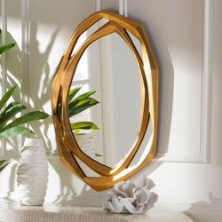 Halen Antique Goldleaf Accent Wall Mirror by Wholesale Interiors INC in Antique (Size ONE SIZE)