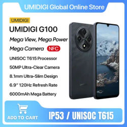 UMIDIGI G100 Smartphone,Android 14 Phone,6.9" 120Hz Eye-Care,UNISOC T615,12GB RAM(6+6G)128GB ROM,6000mAh,NFC,50MP Camera Phone