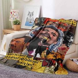 TEMU Freddie For Mercury Inspired Soft Flannel Throw Blanket - Modern , Machine Washable &, Couch, Bed, Office & Travel - Ideal Holiday & Birthday Gift