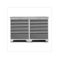 NewAge Garage Cabinets PRO Platinum 3-Piece Workbench System with Stainless Steel Top
