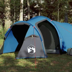 3-Person Waterproof Camping Tent Tunnel - Blue Outdoor Shelter for Hiking & Adventure