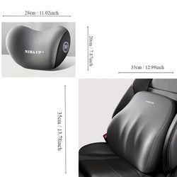 TEMU Car Headrest And Lumbar Support Made Of Slow-rebound Memory Foam, Suitable For All , Breathable, And Maintains Its Shape.