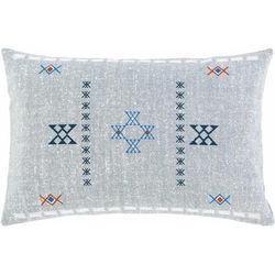 Anaktuvuk 13"L x 20"W Cotton White/Blue/Burnt Orange/Deep Teal/Gray/Slate/Slate Blue/Teal Lumbar Pillow - Boutique Rugs
