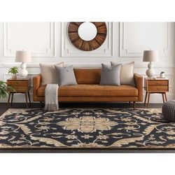 Hockley 18" Square Cottage Cotton Medium Gray Throw Pillow - Boutique Rugs