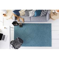 Victor 22"H x 22"W Modern Cotton Dark Blue/Teal/Navy Throw Pillow - Boutique Rugs