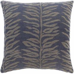 Endeavor 22" Square Traditional Cotton Navy/Dusty Sage/Ink Blue/Medium Gray Throw Pillow - Boutique Rugs