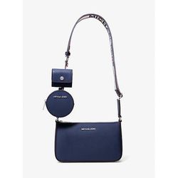 Michael Kors Jet Set Small Saffiano Leather Crossbody Bag with Case for Apple Airpods Pro® Blue One Size