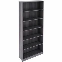 Lorell Laminate Bookcases, 36" Width x 12" Depth x 84" Height, 6 x Shelves, Weathered Charcoal (LLR69665)
