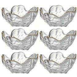TEMU 6pcs/set Appetizer Plate, Dipping Bowl, Cutlery Small Glass Plate, Seasoning Plate, Ice Cream Fruit Salad Snack Plate, Sauce Dipping Plate