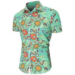 Retrò Vintage Anni '70 Camicia Camicia Aloha Hippie Stile Boho Costume Per uomo Vacanza Feste Parata dell'Orgoglio Adulti Camicia