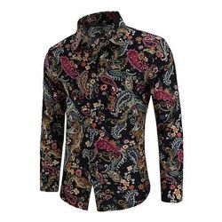 Retrò Vintage Anni '70 Camicia Hippie Paisley Costume Per uomo Feste Abbigliamento quotidiano Parata dell'Orgoglio Adulti Camicia