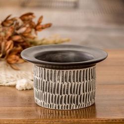 'Artisan-Made Textured Ceramic Vase Hand-Painted in Guatemala'