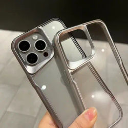 Luxury Soft Plating Border Armour Phone Case For iPhone 15 14 13 12 11 Pro Max Electroplating Lens