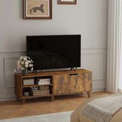 TEMU Tv Cabinet, 140 Cm Stand With 2 Doors, For Tvs Up To 60 Inches, For Living Room, Dining Room, Bedroom