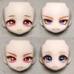 OB11/GSC Cartoon Doll White Complexion Open Eyes Face Shell DIY Animation Character Face Makeup Change Replacement Accessories