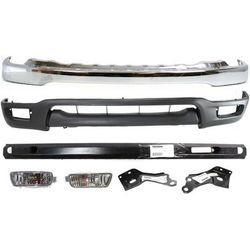 Replacement Bumper Steel Chrome, Front, 1-year unlimited-mileage warranty KIT-030317-01