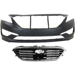 Replacement Grille Assembly Plastic Painted Black Grille, 1-year unlimited-mileage warranty KIT-020418-84
