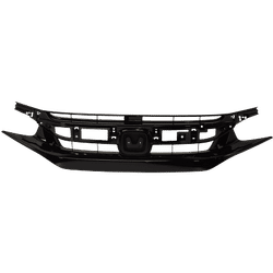 Replacement Grille Assembly Plastic Painted Black Grille, 1-year unlimited-mileage warranty RH07010036