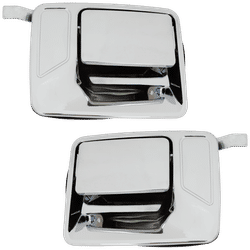 Replacement Exterior Door Handle Metal & Plastic Chrome, Rear, Driver Passenger Side, SET-RF49150027