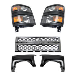 Replacement Grille Assembly Plastic Chrome Grille, 1-year unlimited-mileage warranty KIT-022123-175