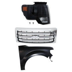 Replacement Grille Assembly Plastic Chrome Grille, 1-year unlimited-mileage warranty KIT-022423-3601