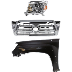 Replacement Grille Assembly Plastic Chrome Grille, 1-year unlimited-mileage warranty KIT-031323-20002