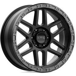 KMC Wheel Aluminum Satin Black, Lifetime Limited Warranty on Structure; 1 Year Finish KM54429068700